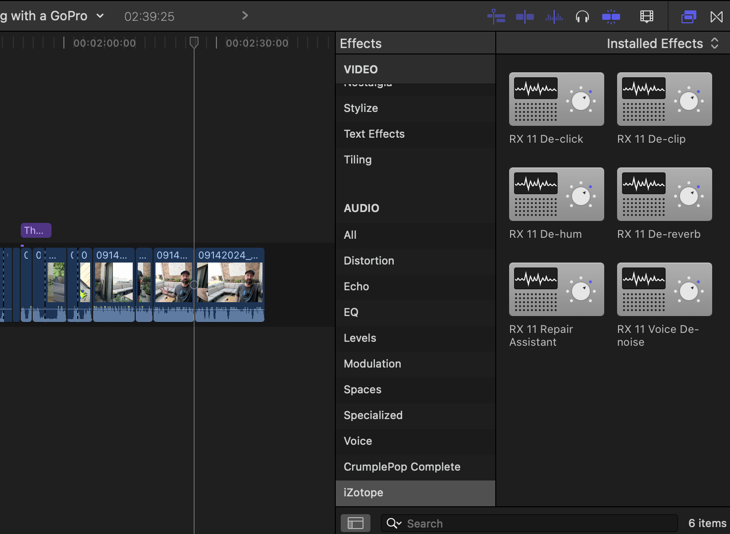 RX 11 Elements in Final Cut Pro